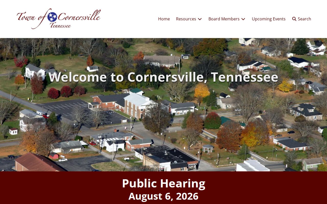 Cornersville criminal record access on the official town government website