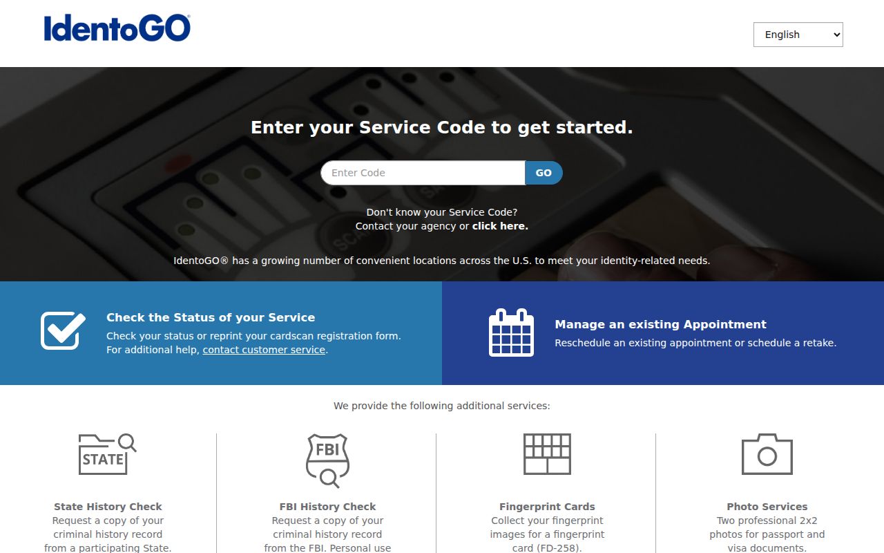 Marshall County criminal record fingerprint appointment access through IdentoGO