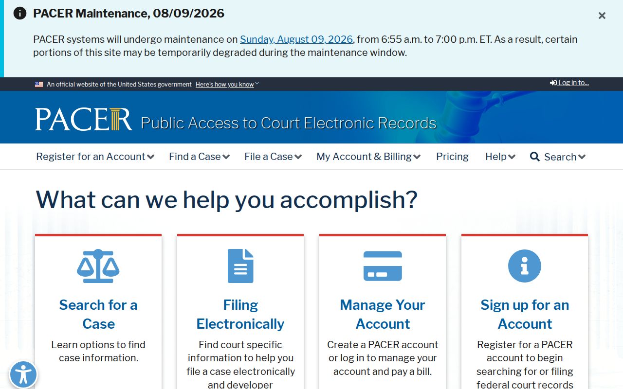 Marshall County federal court case records through PACER